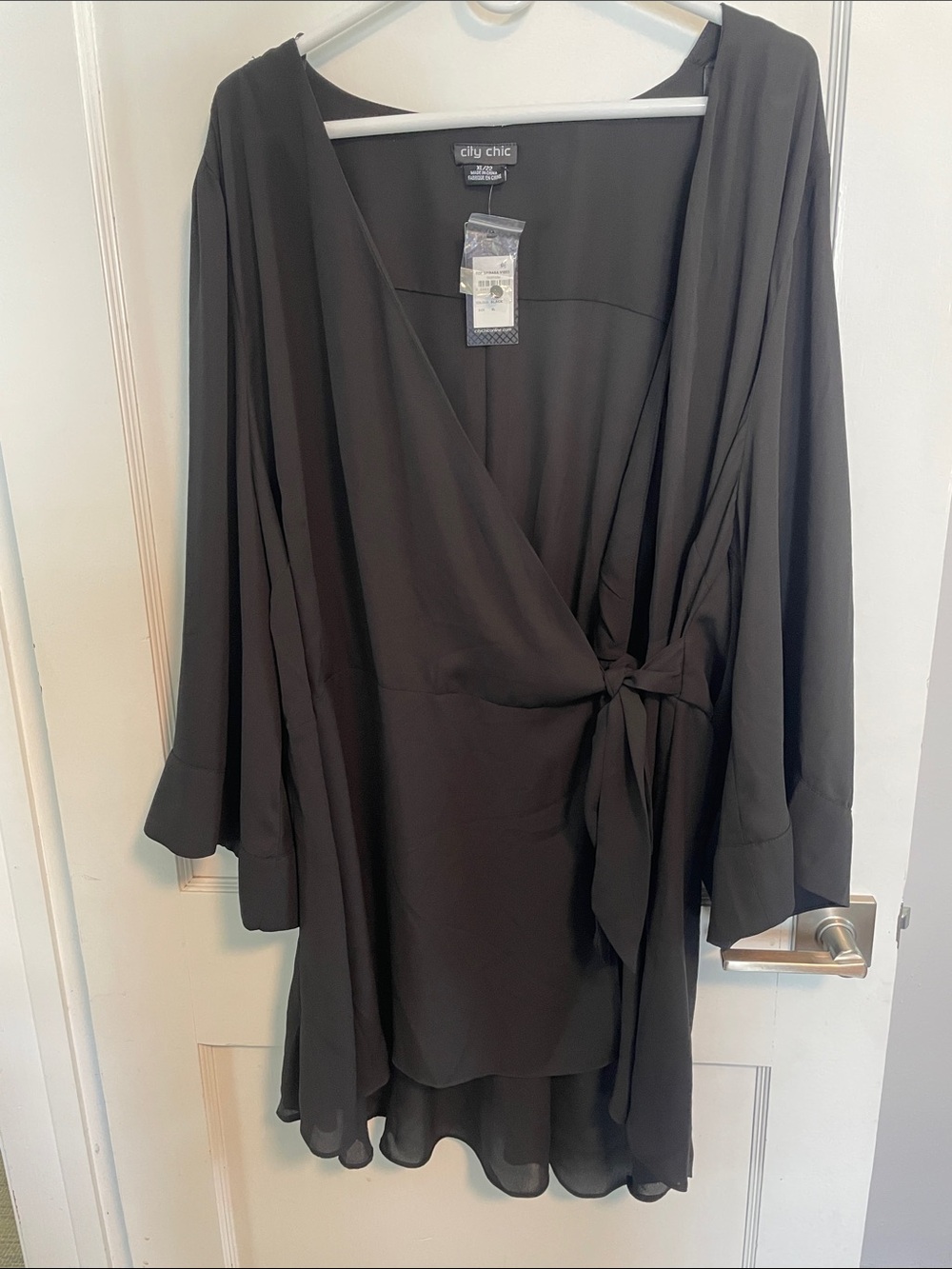 NWT City Chic Black Wrap Tunic with Side Tie